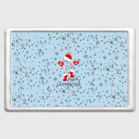 Магнит 45*70 с принтом Рождественская метель  в Новосибирске, Пластик | Размер: 78*52 мм; Размер печати: 70*45 | let it snow | merry christmas | зима | идёт снег | медведь | метель | нг | новый год | рождество | с рождеством | снег | снегопад | снежинки