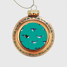 Стеклянный ёлочный шар с принтом Нарвал, киты, касатка паттерн в Новосибирске, Стекло | Диаметр: 80 мм | изумрудно зеленый цвет | касатки | киты | морская фауна | морские животные | морские жители | нарвал | океан | паттерн