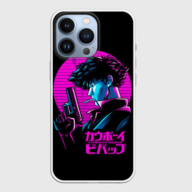 Чехол для iPhone 13 Pro с принтом Спайк Шпигель, Ковбой Бибоп в Новосибирске,  |  | anime | cowboy bebop | lets jam | space cowboy | swordfish | аниме | ковбой бибоп | ковбойский бибоп | космический ковбой | манга | неон | ретро | спайк шпигель