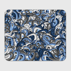 Коврик для мышки прямоугольный с принтом Синий камуфляж с щупальцами в Новосибирске, натуральный каучук | размер 230 х 185 мм; запечатка лицевой стороны | камуфляж | ктулху | милитари | море | морской | осьминог | рыбак | щупальца