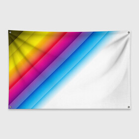 Флаг-баннер с принтом РАДУЖНЫЕ ПОЛОСЫ | RAINBOW (Z) в Новосибирске, 100% полиэстер | размер 67 х 109 см, плотность ткани — 95 г/м2; по краям флага есть четыре люверса для крепления | abstraction | colors | geometry | lines | paints | rainbow | stripes | texture | абстракция | краски | полосы | радуга | радужные полосы | текстура