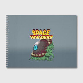 Альбом для рисования с принтом Boss | Space Invaders | Old game (Z) в Новосибирске, 100% бумага
 | матовая бумага, плотность 200 мг. | boss | dendy | invaders | nintendo | shootem up | space invaders | денди | захватчики | космические захватчики | су имбэ | чужаки