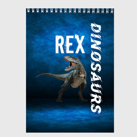 Скетчбук с принтом Dinosaurs Rex 3D в Новосибирске, 100% бумага
 | 48 листов, плотность листов — 100 г/м2, плотность картонной обложки — 250 г/м2. Листы скреплены сверху удобной пружинной спиралью | dinosaurs rex | tyrannosaurus | динозавры | принт с динозавром | рекс | тиранозавр | топ | тренд