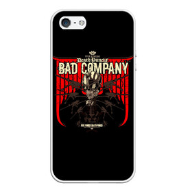 Чехол для iPhone 5/5S матовый с принтом BAD COMPANY - Five Finger Death Punch в Новосибирске, Силикон | Область печати: задняя сторона чехла, без боковых панелей | 5fdp | 5фдп | ffdp | five finger death punch | ivan lewis greening | ivan moody | айвен льюис грининг | метал группа | рок группа | файв фингер дед панч | ффдп