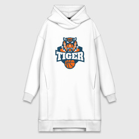 Платье-худи хлопок с принтом Tiger Basketball в Новосибирске,  |  | 2022 | animal | basketball | cat | lion | nba | tiger | баскетбол | год тигра | животные | зверь | зубы | кот | кошка | лев | нба | охотник | полосатый | природа | спорт | тигр | тигренок | тигрица | хищник