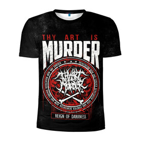 Мужская футболка 3D спортивная с принтом Thy Art Is Murder в Новосибирске, 100% полиэстер с улучшенными характеристиками | приталенный силуэт, круглая горловина, широкие плечи, сужается к линии бедра | death metal | deathcore | thy art is murder | группы | дэткор | метал | музыка | рок
