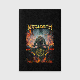 Обложка для паспорта матовая кожа с принтом Megadeth в Новосибирске, натуральная матовая кожа | размер 19,3 х 13,7 см; прозрачные пластиковые крепления | megadeth | metal | trash metal | группы | метал | музыка | рок | треш метал