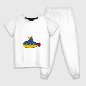 Детская пижама хлопок с принтом Подводная лодка в Новосибирске, 100% хлопок |  брюки и футболка прямого кроя, без карманов, на брюках мягкая резинка на поясе и по низу штанин
 | submarine | наутилус | подводная лодка