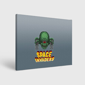 Холст прямоугольный с принтом Space Invaders | Old game (Z) в Новосибирске, 100% ПВХ |  | Тематика изображения на принте: dendy | invaders | nintendo | shootem up | space invaders | денди | захватчики | космические захватчики | су имбэ | чужаки