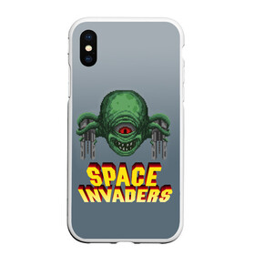 Чехол для iPhone XS Max матовый с принтом Space Invaders | Old game (Z) в Новосибирске, Силикон | Область печати: задняя сторона чехла, без боковых панелей | dendy | invaders | nintendo | shootem up | space invaders | денди | захватчики | космические захватчики | су имбэ | чужаки