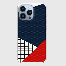 Чехол для iPhone 13 Pro с принтом Разноцветный арт пэчворк в Новосибирске,  |  | абстрактный | геометрический | клетка | комбинированный | коралловый | модный | молодежный | полосы | синий | современный | темный синий