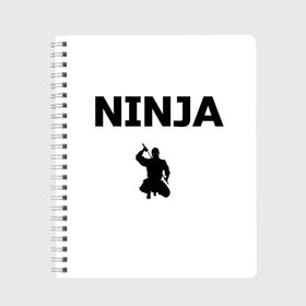 Тетрадь с принтом Ninja в Новосибирске, 100% бумага | 48 листов, плотность листов — 60 г/м2, плотность картонной обложки — 250 г/м2. Листы скреплены сбоку удобной пружинной спиралью. Уголки страниц и обложки скругленные. Цвет линий — светло-серый
 | ninja | боевые искусства | ниндзя | скрытность