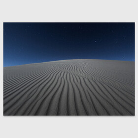Поздравительная открытка с принтом Пустыня дюна песок ночь в Новосибирске, 100% бумага | плотность бумаги 280 г/м2, матовая, на обратной стороне линовка и место для марки
 | desert | dune | night | дюна | звезды | ночь | песок | пустыня
