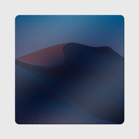 Магнит виниловый Квадрат с принтом Ночная пустыня дюна на рассвете в Новосибирске, полимерный материал с магнитным слоем | размер 9*9 см, закругленные углы | desert | dune | night | sunrise | sunset | барханы | дюна | закат | ночь | песок | пустыня | рассвет