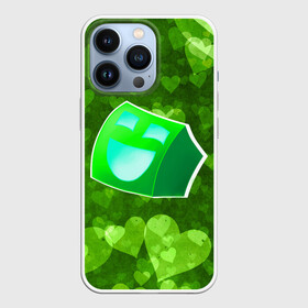 Чехол для iPhone 13 Pro с принтом Geometry Dash | Green Love (Z) в Новосибирске,  |  | 2d | arcade | game | geometry dash | meltdown | robtop | аркада | геометри даш | геометрическая черточка | геометрический тире | раннер