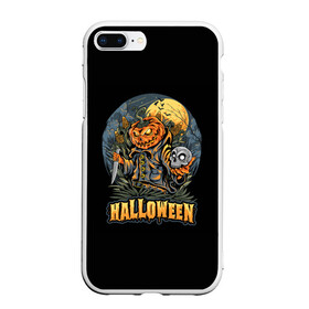 Чехол для iPhone 7Plus/8 Plus матовый с принтом HALLOWEEN в Новосибирске, Силикон | Область печати: задняя сторона чехла, без боковых панелей | halloween | holiday | pumpkin | samayn | vampire | zombie | вампир | ведьма | вечеринка | день всех святых | зомби | карнавал | маскарад | мертвец | оборотень | привидение | самайн | светильник джека | страшный джек | труп