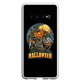 Чехол для Samsung Galaxy S10 с принтом HALLOWEEN в Новосибирске, Силикон | Область печати: задняя сторона чехла, без боковых панелей | halloween | holiday | pumpkin | samayn | vampire | zombie | вампир | ведьма | вечеринка | день всех святых | зомби | карнавал | маскарад | мертвец | оборотень | привидение | самайн | светильник джека | страшный джек | труп