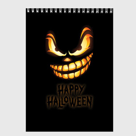 Скетчбук с принтом Happy Halloween в Новосибирске, 100% бумага
 | 48 листов, плотность листов — 100 г/м2, плотность картонной обложки — 250 г/м2. Листы скреплены сверху удобной пружинной спиралью | Тематика изображения на принте: halloween | holiday | pumpkin | samayn | vampire | zombie | вампир | ведьма | вечеринка | день всех святых | зомби | карнавал | маскарад | мертвец | оборотень | привидение | самайн | светильник джека | страшный джек | труп