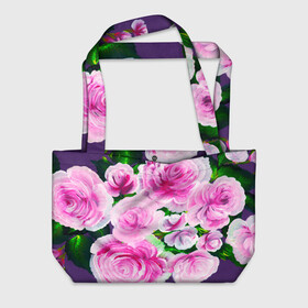 Пляжная сумка 3D с принтом Цветы 