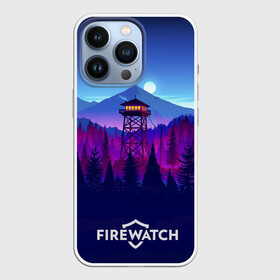 Чехол для iPhone 13 Pro с принтом Purplewatch в Новосибирске,  |  | Тематика изображения на принте: firewatch | gamers | games | вышка | иллюстрация | лес