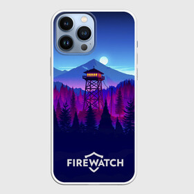 Чехол для iPhone 13 Pro Max с принтом Purplewatch в Новосибирске,  |  | Тематика изображения на принте: firewatch | gamers | games | вышка | иллюстрация | лес