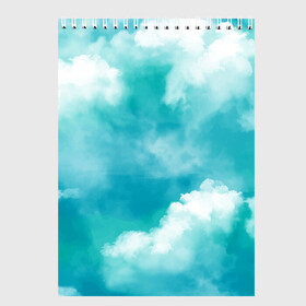 Скетчбук с принтом Голубое Небо | Blue Sky (Z) в Новосибирске, 100% бумага
 | 48 листов, плотность листов — 100 г/м2, плотность картонной обложки — 250 г/м2. Листы скреплены сверху удобной пружинной спиралью | blue | blue sky | clouds | firmament | heaven | голубая | голубое небо | небеса | облака | облако