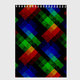 Скетчбук с принтом Разноцветный мраморный узор  в Новосибирске, 100% бумага
 | 48 листов, плотность листов — 100 г/м2, плотность картонной обложки — 250 г/м2. Листы скреплены сверху удобной пружинной спиралью | абстрактный | зеленый | красный | мраморный | пэчворк | радужный | разноцветный | синий | черный