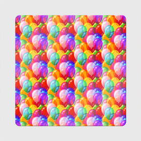 Магнит виниловый Квадрат с принтом Воздушные Шары в Новосибирске, полимерный материал с магнитным слоем | размер 9*9 см, закругленные углы | birthday | happy birthday | holiday | воздушные шары | день рождения | именины | подарки | праздник | торт | юбилей