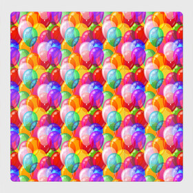 Магнитный плакат 3Х3 с принтом Воздушные Шары в Новосибирске, Полимерный материал с магнитным слоем | 9 деталей размером 9*9 см | birthday | happy birthday | holiday | воздушные шары | день рождения | именины | подарки | праздник | торт | юбилей