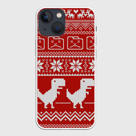 Чехол для iPhone 13 mini с принтом Новогодний гугл в Новосибирске,  |  | error | googl | арт | вязаный рисунок | вязь | гугл | дивнозаврик | динозавр | новый год | ночь | олени | олень | ошибка | рисунок | рождество | снег | снежинка | снежинки