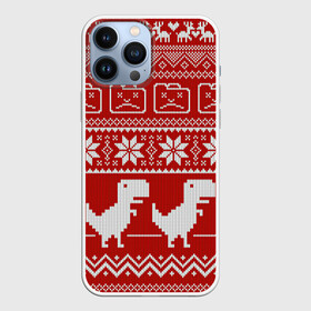 Чехол для iPhone 13 Pro Max с принтом Новогодний гугл в Новосибирске,  |  | Тематика изображения на принте: error | googl | арт | вязаный рисунок | вязь | гугл | дивнозаврик | динозавр | новый год | ночь | олени | олень | ошибка | рисунок | рождество | снег | снежинка | снежинки