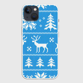 Чехол для iPhone 13 с принтом Зимняя ночь в Новосибирске,  |  | арт | вязаный рисунок | вязь | ёлка | ёлки | ель | лес | новый год | ночь | олени | олень | рисунок | рождество | снег | снеговик | снеговики | снежинка | снежинки