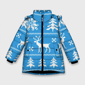 Зимняя куртка для девочек 3D с принтом Зимняя-дикая лесная ночь в Новосибирске, ткань верха — 100% полиэстер; подклад — 100% полиэстер, утеплитель — 100% полиэстер. | длина ниже бедра, удлиненная спинка, воротник стойка и отстегивающийся капюшон. Есть боковые карманы с листочкой на кнопках, утяжки по низу изделия и внутренний карман на молнии. 

Предусмотрены светоотражающий принт на спинке, радужный светоотражающий элемент на пуллере молнии и на резинке для утяжки. | арт | вязаный рисунок | вязь | ёлка | ёлки | ель | лес | новый год | ночь | олени | олень | рисунок | рождество | снег | снеговик | снеговики | снежинка | снежинки