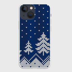 Чехол для iPhone 13 mini с принтом Зимняя ночь в Новосибирске,  |  | Тематика изображения на принте: арт | вязаный рисунок | вязь | зима | зимняя ночь | лес | новый год | ночь | рисунок | рождество | снег | снеговик | снеговики | снежинка | снежинки