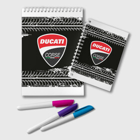 Блокнот с принтом Ducati | Дукати (Z) в Новосибирске, 100% бумага | 48 листов, плотность листов — 60 г/м2, плотность картонной обложки — 250 г/м2. Листы скреплены удобной пружинной спиралью. Цвет линий — светло-серый
 | Тематика изображения на принте: audi | audi ag | corse | ducati | ducati motor holding | hypermotard | multistrada | panigale | scrambler | streetfighter | supersport | дукати | корсе | массимо борди | мото | мотокросс | фабио тальони