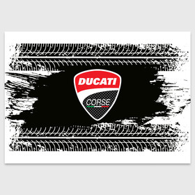 Поздравительная открытка с принтом Ducati | Дукати (Z) в Новосибирске, 100% бумага | плотность бумаги 280 г/м2, матовая, на обратной стороне линовка и место для марки
 | audi | audi ag | corse | ducati | ducati motor holding | hypermotard | multistrada | panigale | scrambler | streetfighter | supersport | дукати | корсе | массимо борди | мото | мотокросс | фабио тальони