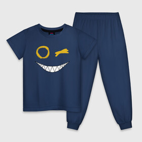 Детская пижама хлопок с принтом Emoji winking в Новосибирске, 100% хлопок |  брюки и футболка прямого кроя, без карманов, на брюках мягкая резинка на поясе и по низу штанин
 | emoji | smile | глаза крестики | злой смайл | злой смайлик | зубы | контраст | крестики | подарок | пятна | смайл | смайлик | улыбка | эмоджи | эмоция