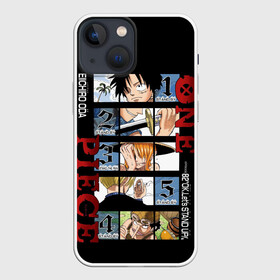 Чехол для iPhone 13 mini с принтом Пятерка из Ван Пис в Новосибирске,  |  | anime | luffy | one piece | sanji | usop | usopp | zoro | аниме | большой куш | ван пис | вон пис | зоро | луфи | луффи | нанами | пират | пираты | ророна | санджи | санжи | усоп | усопп