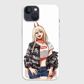 Чехол для iPhone 13 с принтом Пауэр Power в Новосибирске,  |  | anime | blood | chainsaw man | demon | denji | devil | monster | power | аниме | демон | дьявол | дэндзи | кровь | монстр | пауэр | сила | человек бензопила