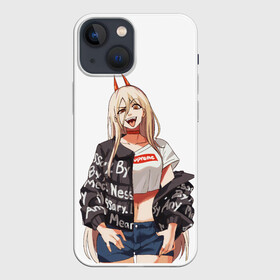 Чехол для iPhone 13 mini с принтом Пауэр Power в Новосибирске,  |  | anime | blood | chainsaw man | demon | denji | devil | monster | power | аниме | демон | дьявол | дэндзи | кровь | монстр | пауэр | сила | человек бензопила