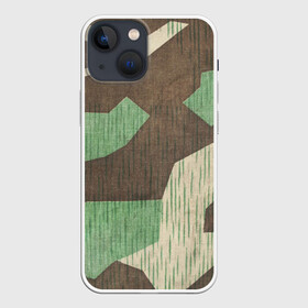 Чехол для iPhone 13 mini с принтом Splittertarnmuster в Новосибирске,  |  | army | beige | brown | camouflage | green | khaki | military | rhombuses | spots | армейский | бежевый | зелёный | камуфляж | коричневый | милитари | пятна | ромбы | хаки
