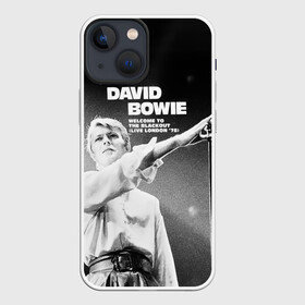 Чехол для iPhone 13 mini с принтом Welcome to the Blackout   David Bowie в Новосибирске,  |  | david bowie | альтернативный | арт | боуи | глэм | девид | джаз | дэвед | дэвид | музыка | музыкант | певец | поп | психоделический | рок | соул | хард | экспериментальный | электронная | эмбиент