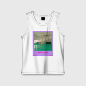 Детская майка хлопок с принтом Vaporwave pool 1 в Новосибирске,  |  | Тематика изображения на принте: 90s | dreampool | green | pool | retro | retrowave | vapor | vaporwave