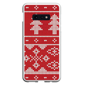 Чехол для Samsung S10E с принтом Вязаный рисунок в Новосибирске, Силикон | Область печати: задняя сторона чехла, без боковых панелей | арт | вязаный рисунок | вязь | дерево | деревья | ёлка | ёлки | ель | новый год | рисунок | рождество | снег | снежинка | снежинки