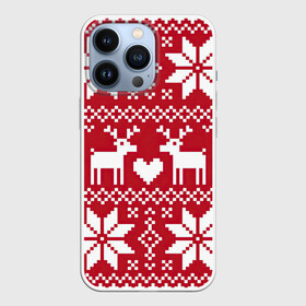 Чехол для iPhone 13 Pro с принтом Пиксельные рождественские олени в Новосибирске,  |  | арт | большие цветы | большой цветок | вязаный рисунок | вязь | новый год | олени | олень | рисунок | рождество | сердечко | сердце | снег | снежинка | снежинки | цветок | цветы