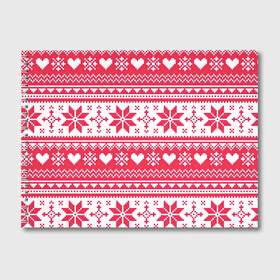 Альбом для рисования с принтом Новогодний уют в Новосибирске, 100% бумага
 | матовая бумага, плотность 200 мг. | Тематика изображения на принте: арт | вязаный рисунок | вязь | новый год | рисунок | рождество | сердечки | сердечко | сердца | сердце | снег | снежинка | снежинки