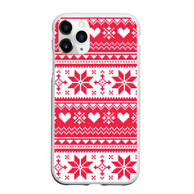 Чехол для iPhone 11 Pro матовый с принтом Новогодний уют в Новосибирске, Силикон |  | Тематика изображения на принте: арт | вязаный рисунок | вязь | новый год | рисунок | рождество | сердечки | сердечко | сердца | сердце | снег | снежинка | снежинки