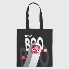 Шоппер 3D с принтом Toca Boo в Новосибирске, 100% полиэстер | Плотность: 200 г/м2; Размер: 34×35 см; Высота лямок: 30 см | digital toys | gamer | games | helicopter taxi | pets | toca boca | toca hair salon | toca kitchen | toca life | toca life city | toca life worl | toca tea party | video games | игры