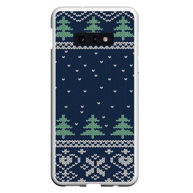 Чехол для Samsung S10E с принтом Зимняя ночь в Новосибирске, Силикон | Область печати: задняя сторона чехла, без боковых панелей | арт | вязаный рисунок | вязь | дерево | деревья | ёлка | ёлки | ель | зима | новый год | ночь | рисунок | рождество | снег | снежинка | снежинки