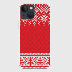 Чехол для iPhone 13 mini с принтом Зимний лес в Новосибирске,  |  | арт | вязаный рисунок | вязь | дерево | деревья | ёлка | ёлки | ель | лес | новый год | рисунок | рождество | снег | снежинка | снежинки